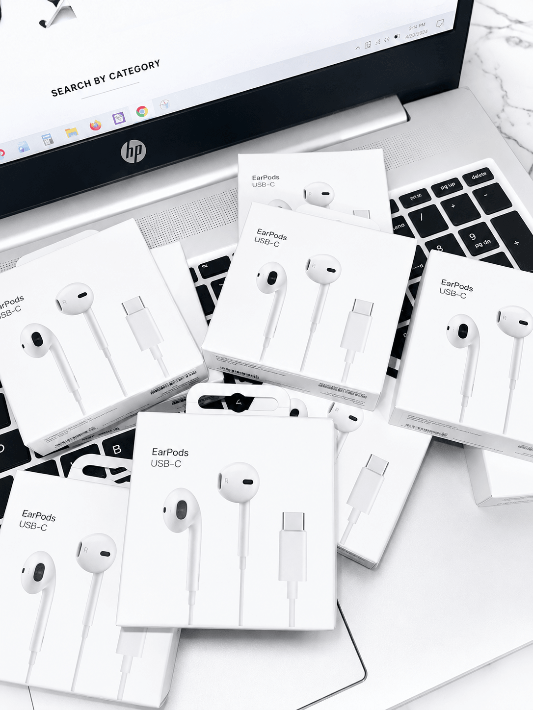 White Apple EarPods USB-C wired earphones