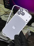 Luxury Convertible Metal Case for iPhone 17 Pro Max in silver with stylish premium metal finish