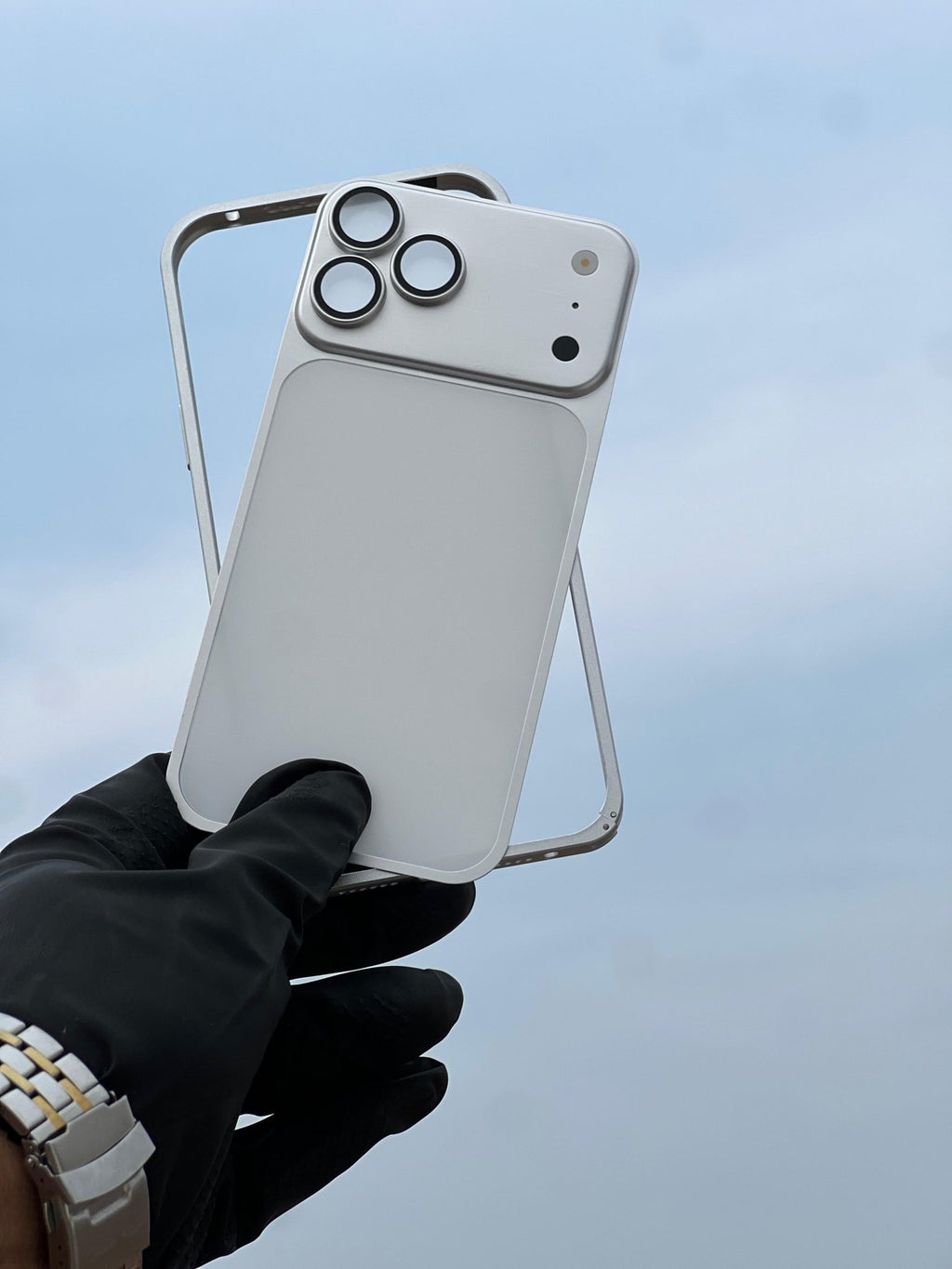 Premium Silver Metal Case for iPhone 17 Pro Max with lightweight build and enhanced camera protection