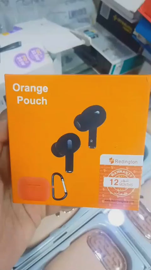 Pro 2 Wireless Earbuds with Orange Protective Silicon Case – True Wireless Bluetooth Earphones